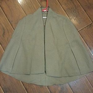 Wool Zip Up Cape